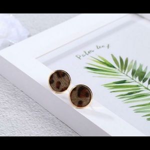 Leopard Print Stud Earrings